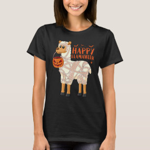 Happy Llamaween  Halloween Llama Alpaca Mummy Pump T-Shirt