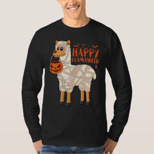 Happy Llamaween  Halloween Llama Alpaca Mummy Pump T-Shirt