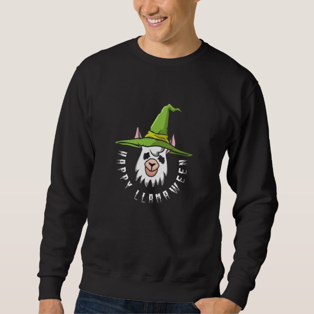 Happy Llamaween Halloween Llama Trick Or Treat Sweatshirt (Front)