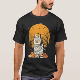 Happy Llamaween LLama Halloween Decor Mummy Kids G T-Shirt