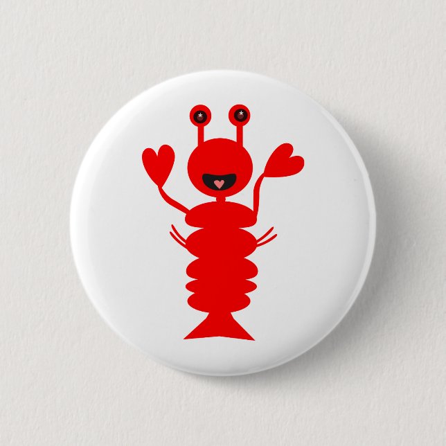 Happy Lobster 6 Cm Round Badge (Front)