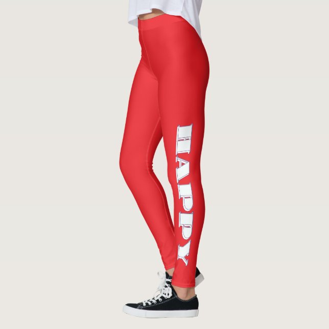 HAPPY Logo Red    Leggings (Left)