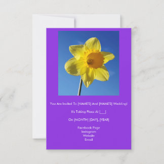 Happy-Looking Yellow Daffodil Wedding Invitation