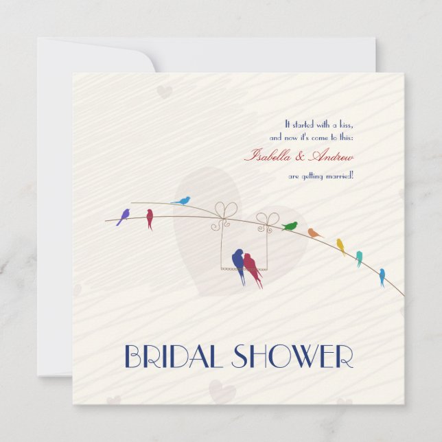 Happy Love bridal shower invitation (Front)