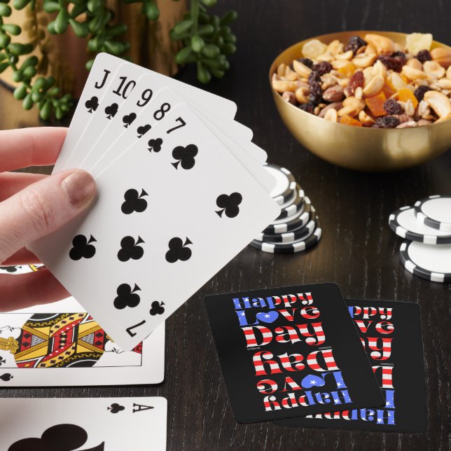 HAPPY LOVE DAY American flag                       Playing Cards (In Situ)