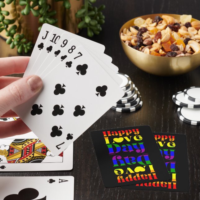 HAPPY LOVE DAY rainbow pride flag valentine        Playing Cards (In Situ)