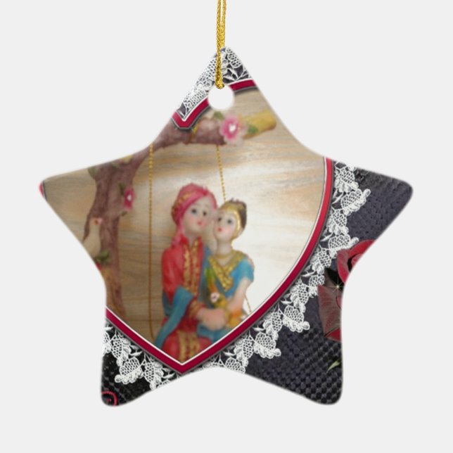 Happy Lovers day Ceramic Ornament (Front)
