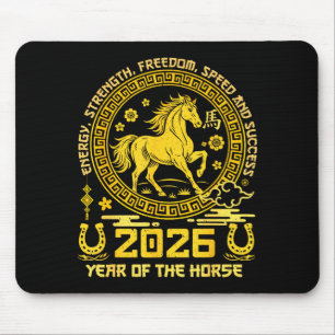 Happy Lunar Chinese New Year Of The Horse 2026 Zod Mouse Pad