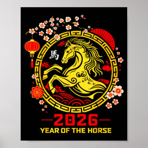 Happy Lunar Chinese New Year Of The Horse 2026 Zod Poster
