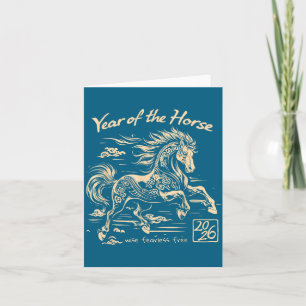Happy Lunar Chinese New Year Of The Horse 2026 Zod Thank You Card