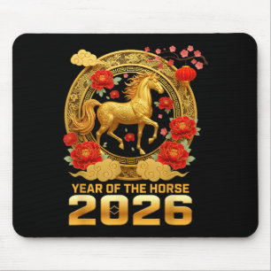 Happy Lunar New Year 2026 – Year Of The Horse Cele Mouse Pad