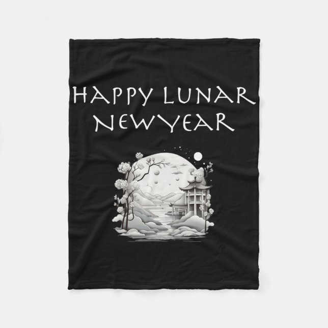 Happy Lunar New Year Charming Design Gift  Fleece Blanket (Front)