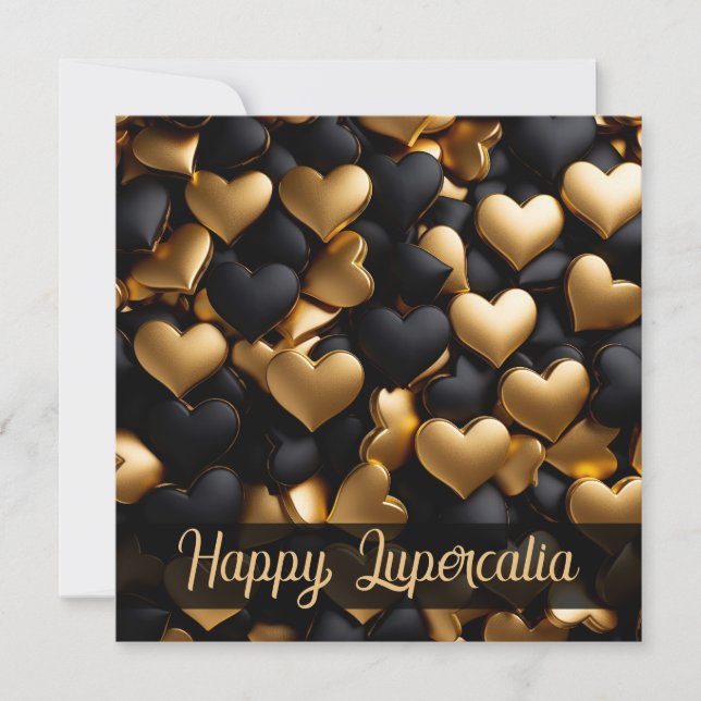 Happy Lupercalia Love Hearts Pattern Valentine Holiday Card (Front)