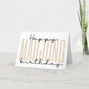 Happy mahjong birthday Folded Thank You Card