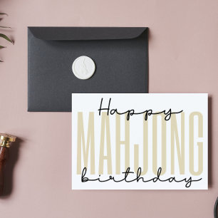 Happy mahjong birthday holiday card