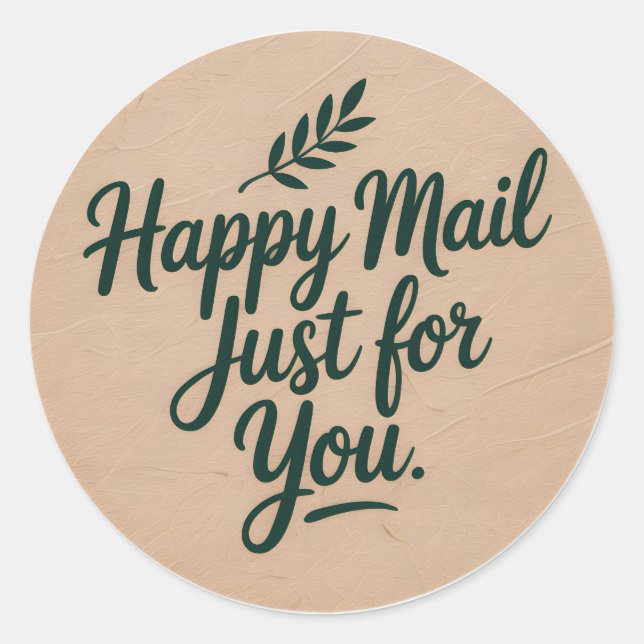 Happy Mail Just for You Sticker – Rustic Botanical (Front)