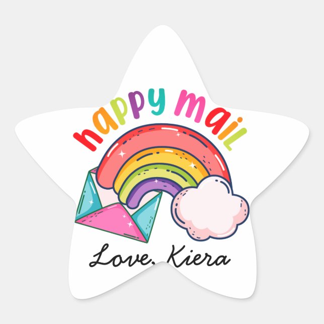 Happy mail star sticker (Front)