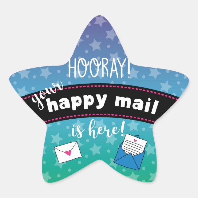 Happy mail star sticker (Front)