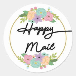 Happy Mail Sticker - floral design!!