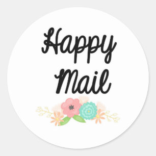 Happy Mail Sticker - floral design!!