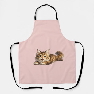 Happy Maine Coon Cat Cosy Positive Vibes Design Apron