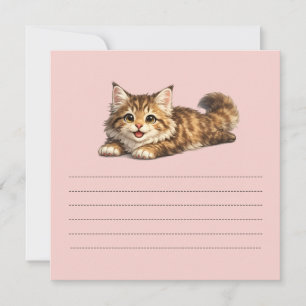 Happy Maine Coon Cat Cosy Positive Vibes Design Invitation