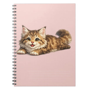Happy Maine Coon Cat Cosy Positive Vibes Design Notebook