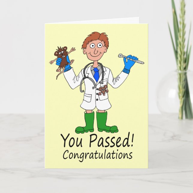 Happy Male Just Passed Medical Exam Card (Front)