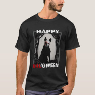 Happy Mal'Oween - Belgian Malinois Scary Mask Hall T-Shirt