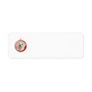 Happy Maltese Christmas Ornament Return Address Label
