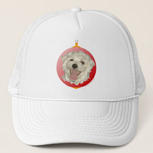 Happy Maltese Christmas Ornament Trucker Hat