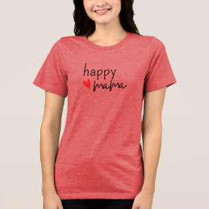 Happy Mama Minimal Heart Design Tri-Blend Shirt