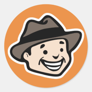 Happy Man Classic Round Sticker