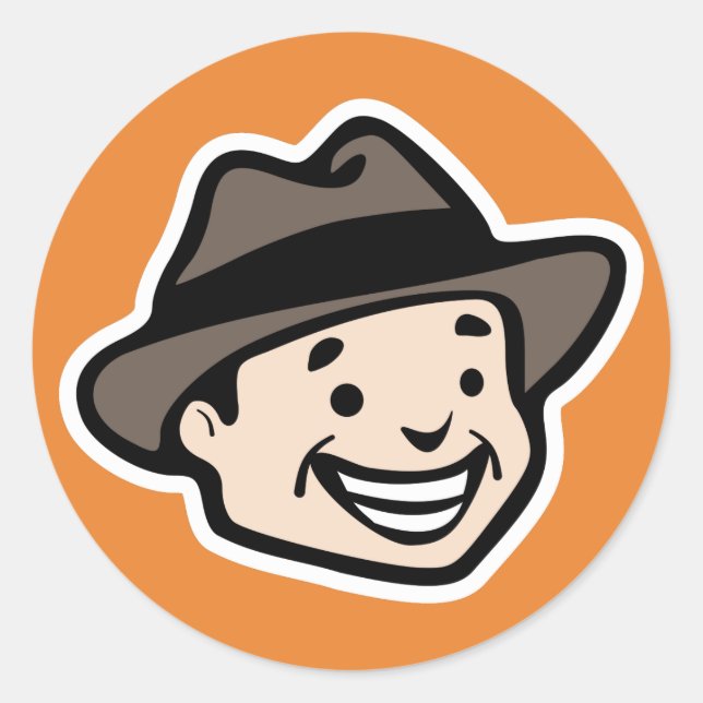 Happy Man Classic Round Sticker (Front)