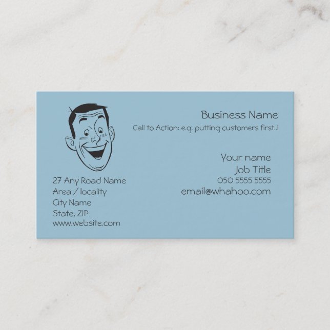 Happy Man Face Small Business Budget Value New Business Card (Front)