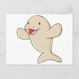 Happy Manatee Cartoon Postcard