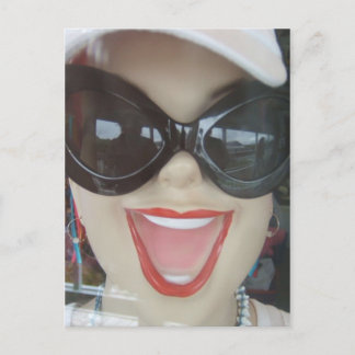 Happy Mannequin Head Postcard