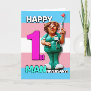 Happy Manniversary - First Anniversary On T Card