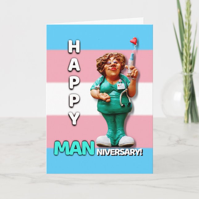 Happy Manniversary - Testosterone Anniversary Card (Front)