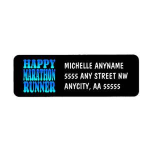 Happy Marathon Runner Return Address Label