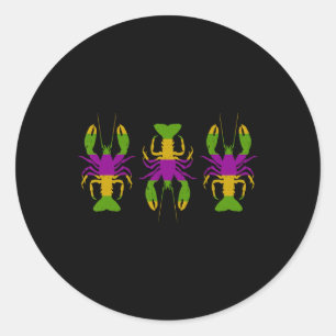 Happy Mardi Gras 2024 Crawfish Mardi Gras Matching Classic Round Sticker