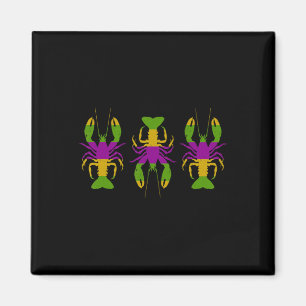 Happy Mardi Gras 2024 Crawfish Mardi Gras Matching Magnet