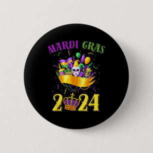 Happy Mardi Gras 2024 Tee Carnival Mardi Gras 2024 6 Cm Round Badge