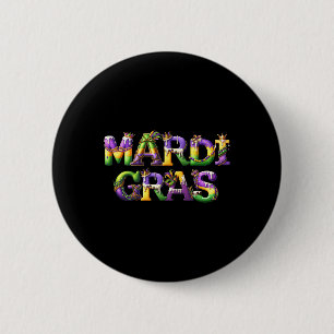 Happy Mardi Gras 2025 New Orleans Fleur De Lis Mas 6 Cm Round Badge