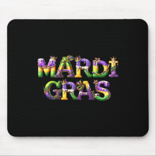 Happy Mardi Gras 2025 New Orleans Fleur De Lis Mas Mouse Pad