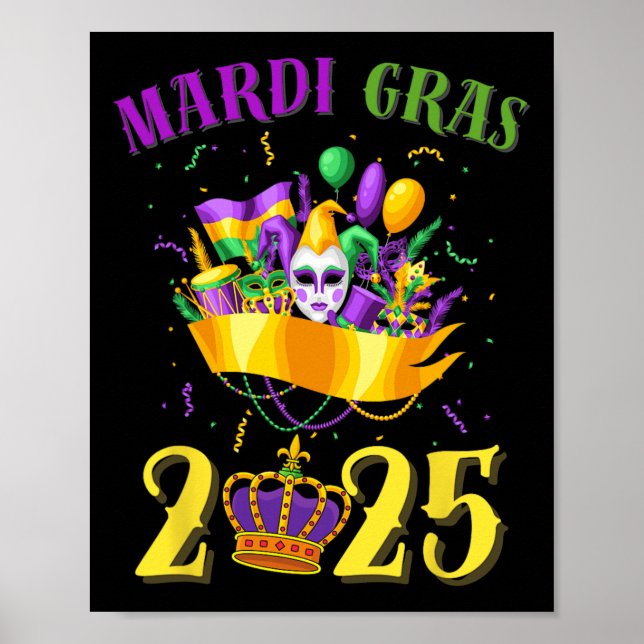 Happy Mardi Gras 2025 Tee Carnival Mardi Gras 2025 Poster (Front)