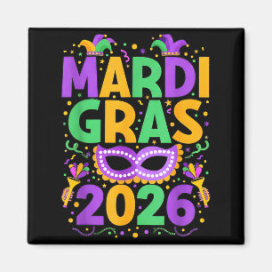 Happy Mardi Gras 2026 Costume New Orleans Matching Magnet
