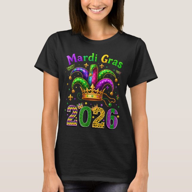 Happy Mardi Gras 2026 Jester Hat Men Women Kid Car T-Shirt (Front)