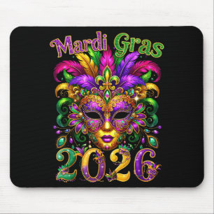 Happy Mardi Gras 2026 Jester Hat New Orleans Men W Mouse Pad