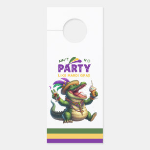Happy Mardi Gras Alligator Door Hanger